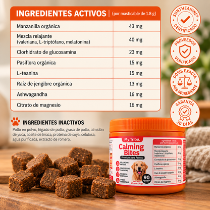 Apoyo de calma perruno en masticables
