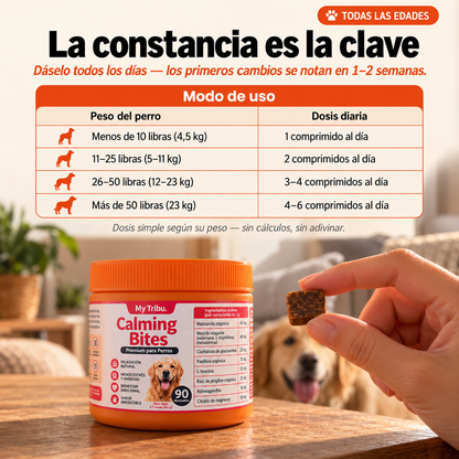Apoyo de calma perruno en masticables